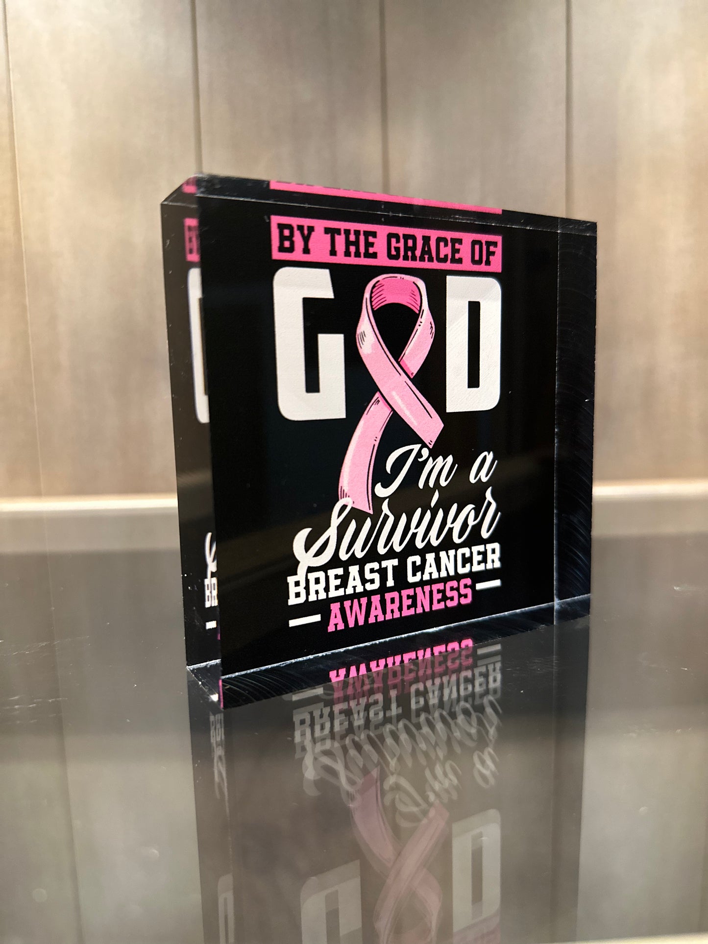 Breast Cancer Awareness Acrylic Block