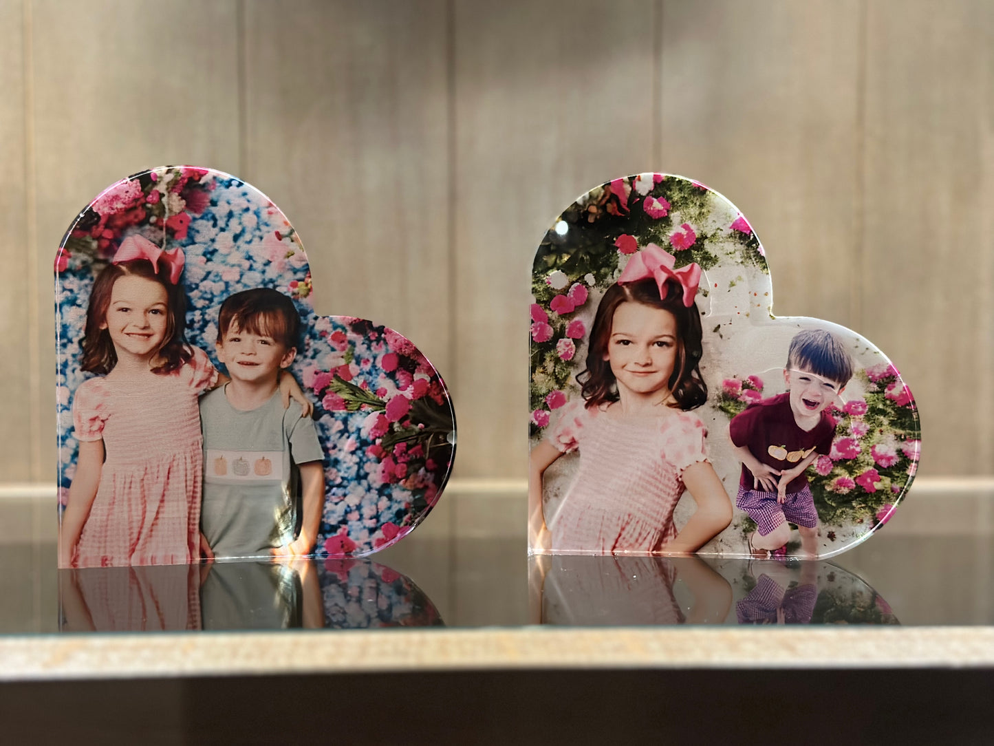 Heart Shaped Acrylic Photo Shelf Sitter