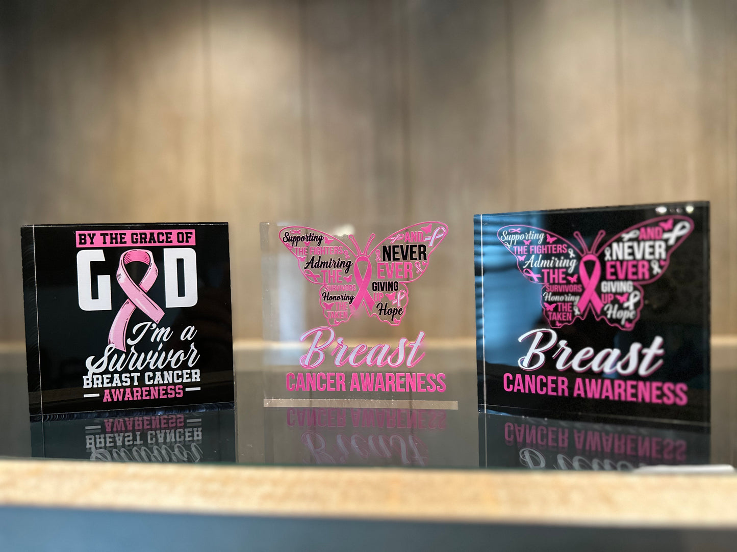 Breast Cancer Awareness Acrylic Block