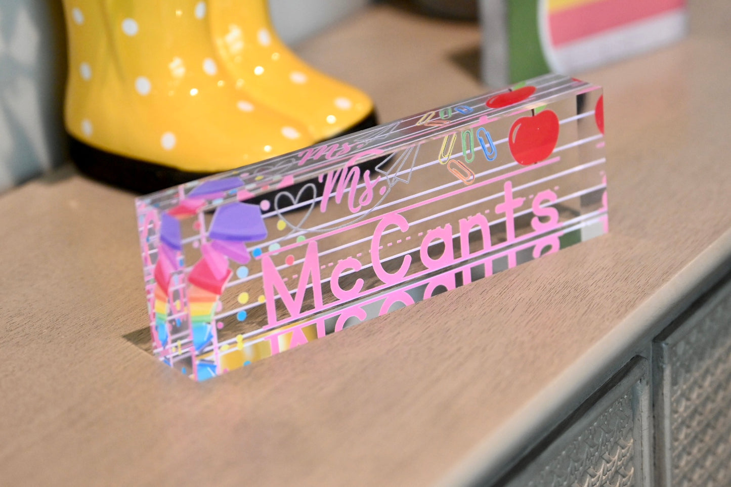Teacher Desk Acrylic Sign