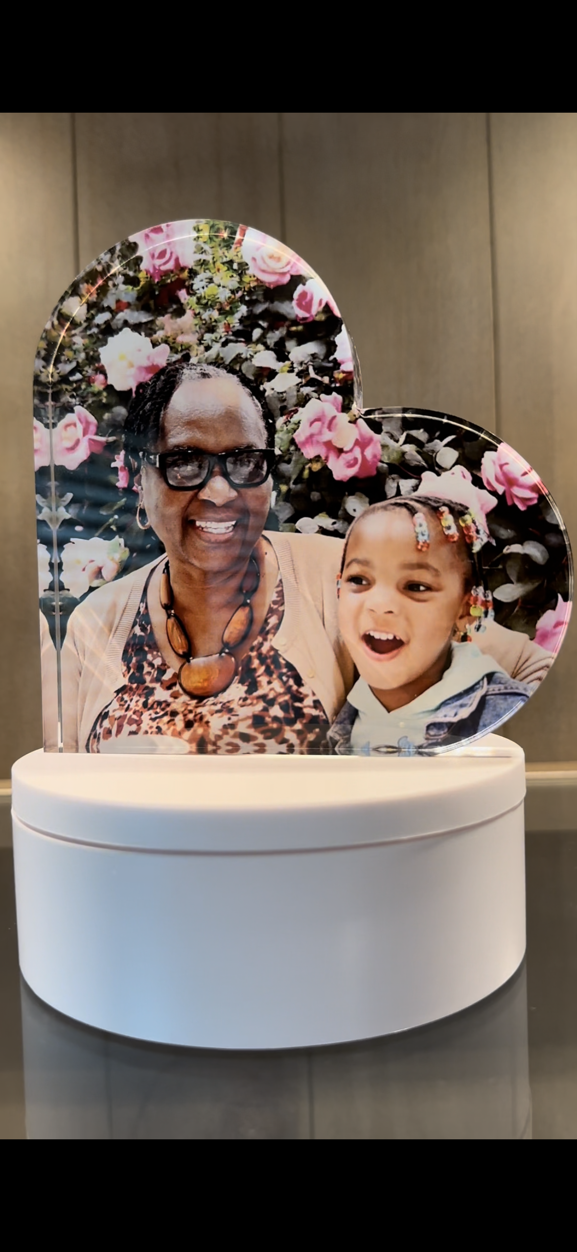Heart Shaped Acrylic Photo Shelf Sitter