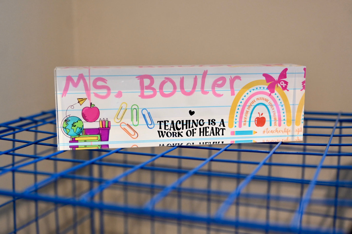 Breast Cancer Teacher Acrylic Desk Plaque