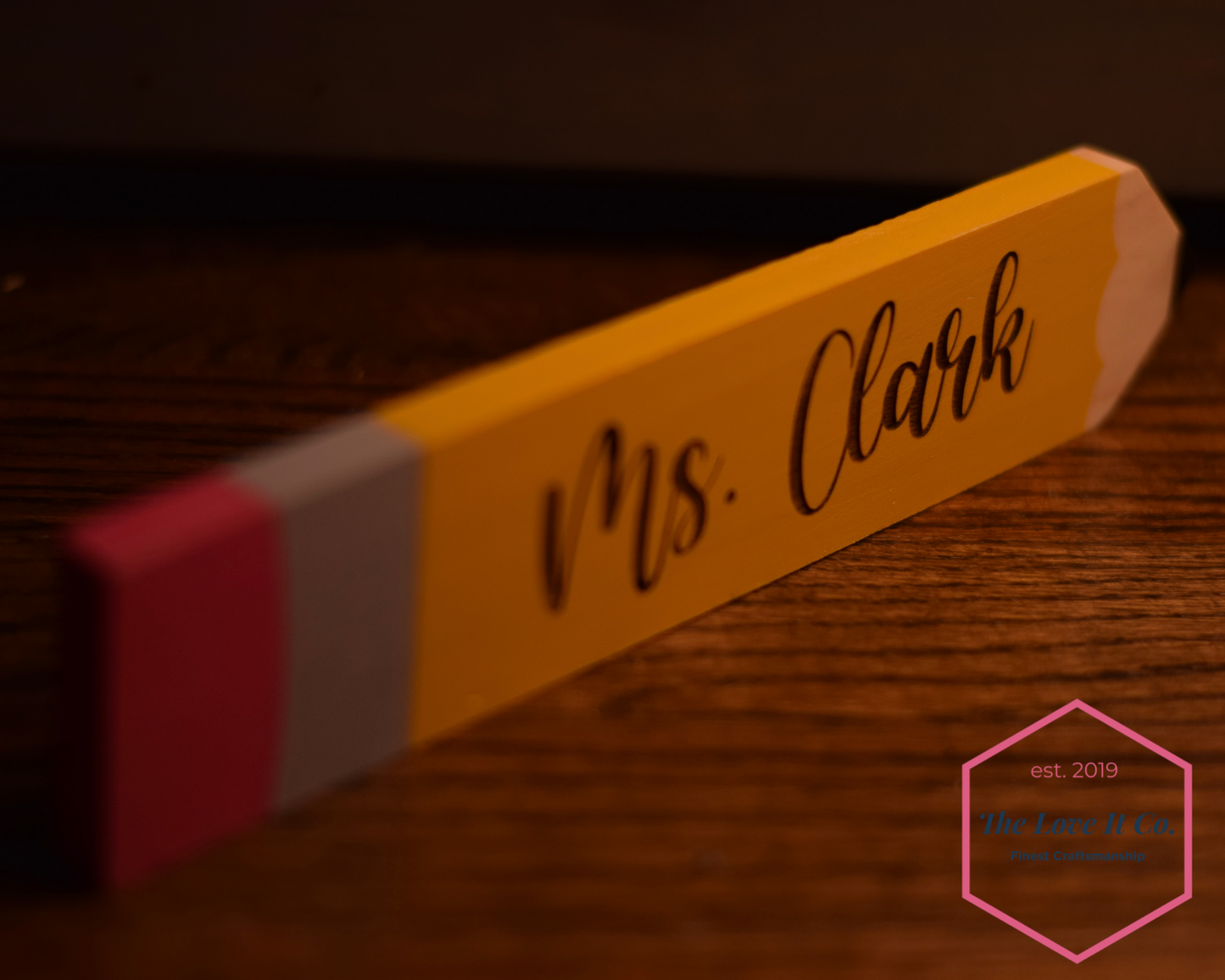 Engraved Pencil Desk Sign