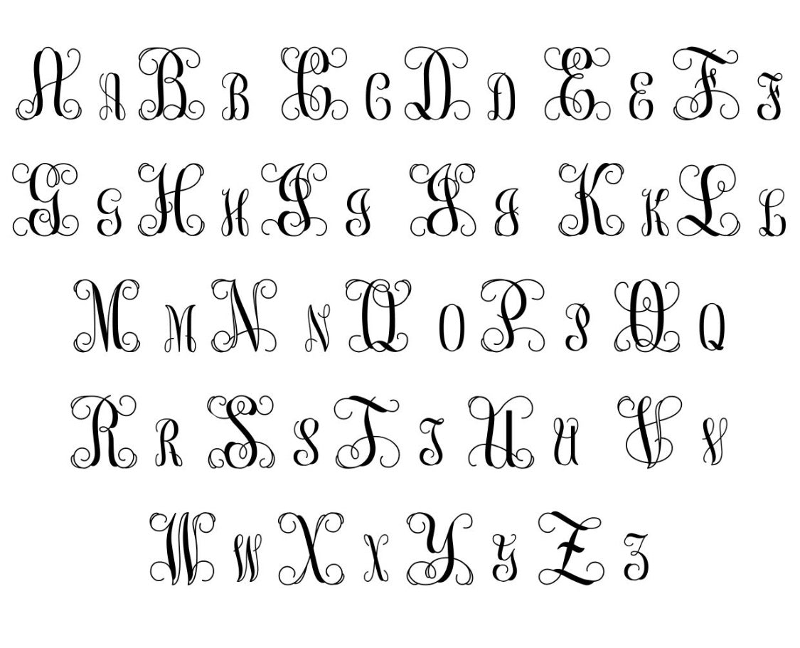 Split Letter Name Monogram