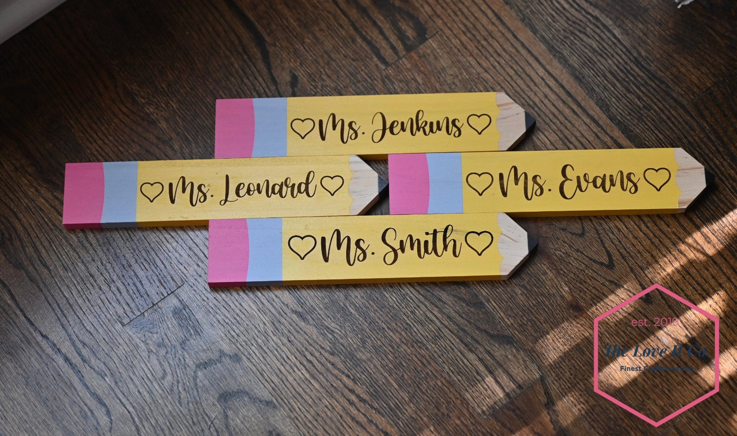 Engraved Pencil Desk Sign