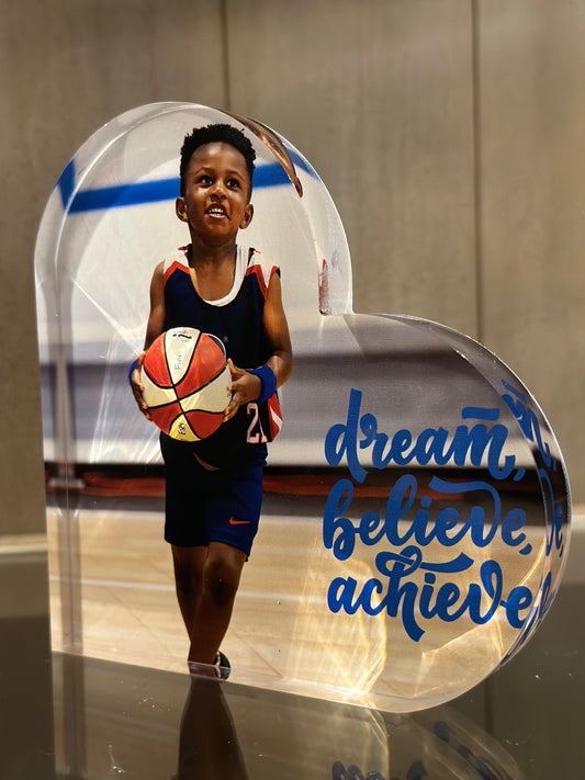 Heart Shaped Acrylic Photo Shelf Sitter