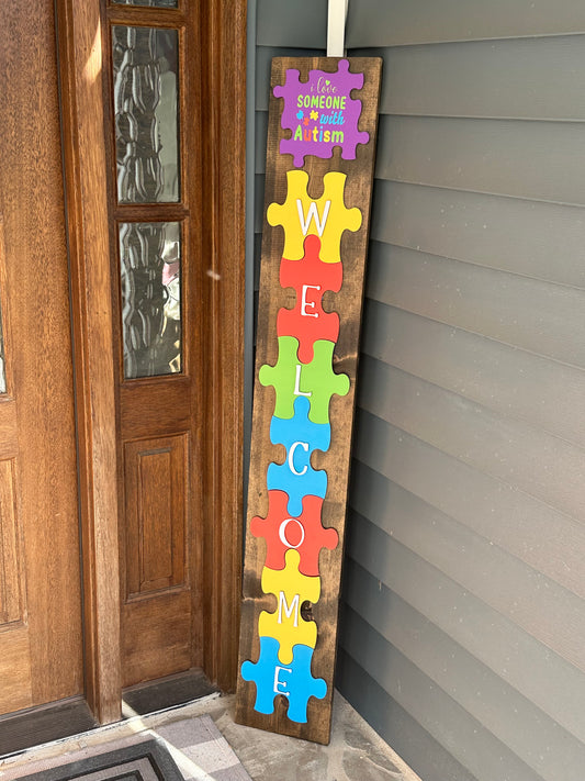 Raised Letter Autism Welcome Porch Sign