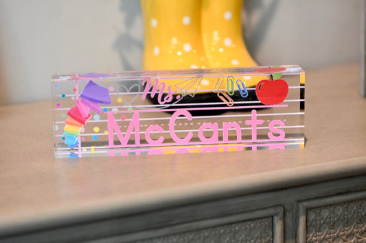 Teacher Desk Acrylic Sign