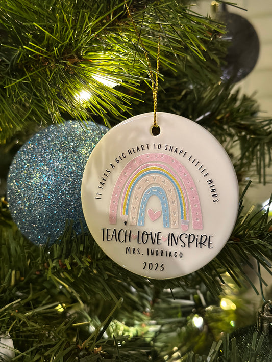 Ceramic Teacher Holiday Ornament