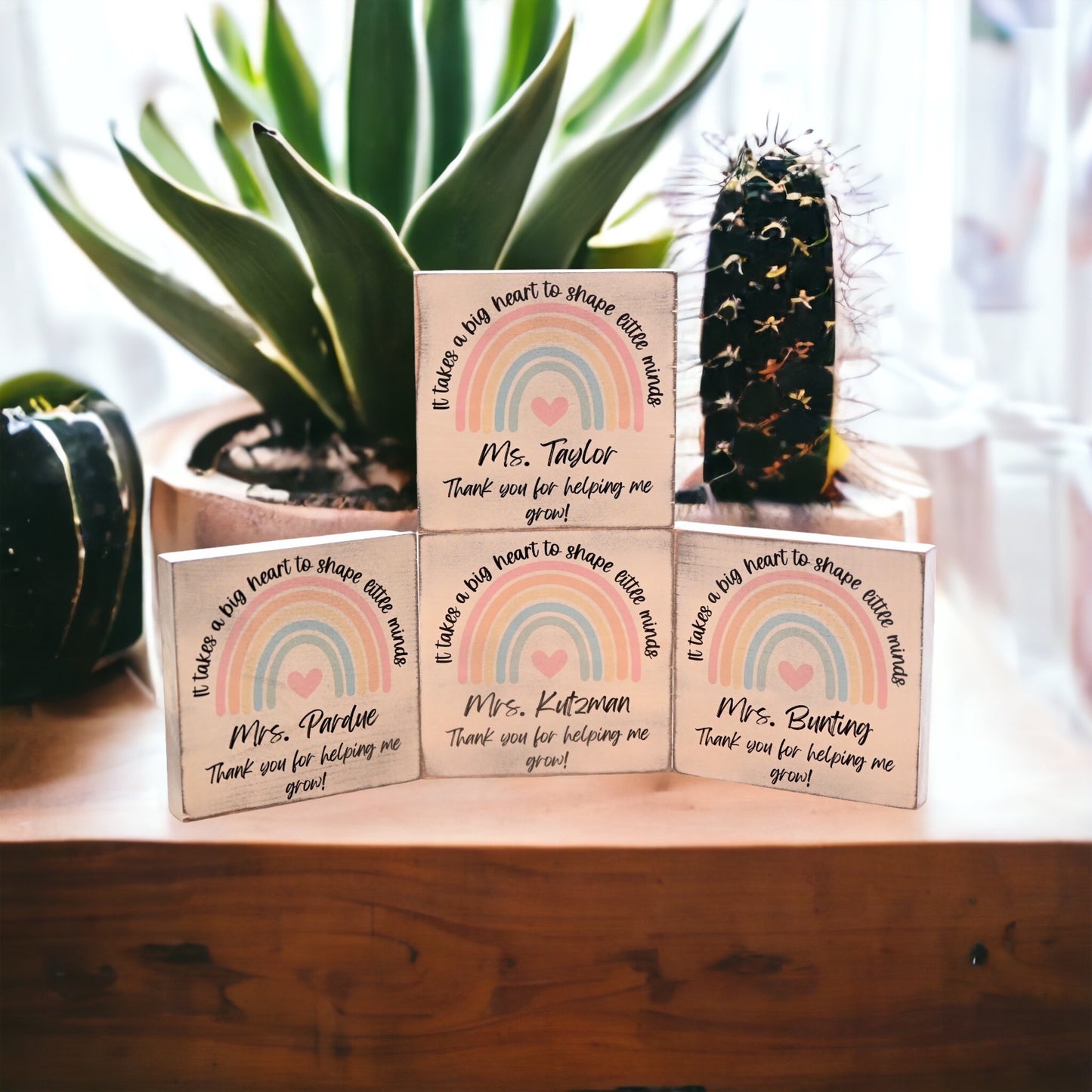 Teacher Appreciation Big Heart Shelf Sitter Gift