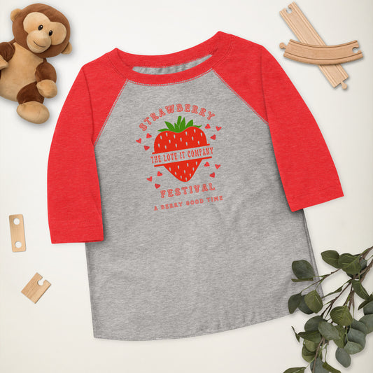 Toddler Raglan Strawberry Festival Shirt