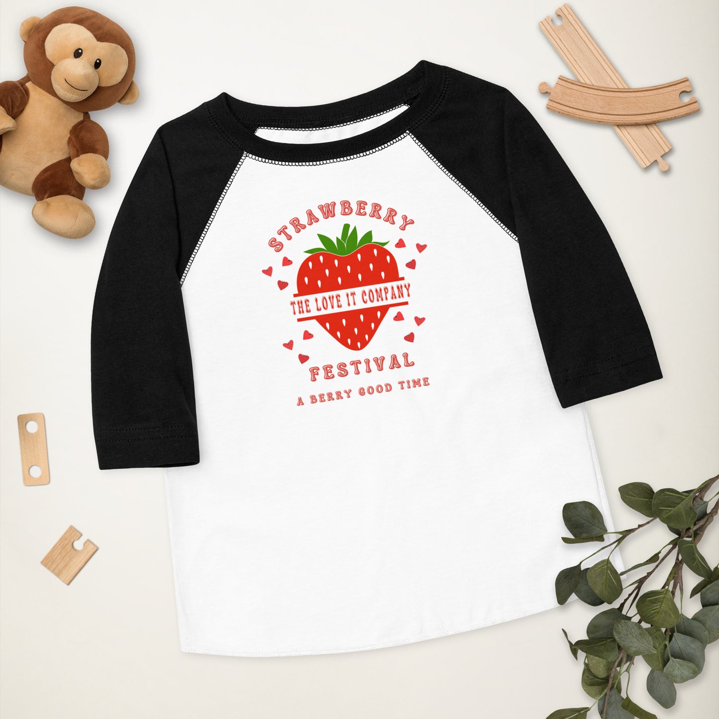 Toddler Raglan Strawberry Festival Shirt