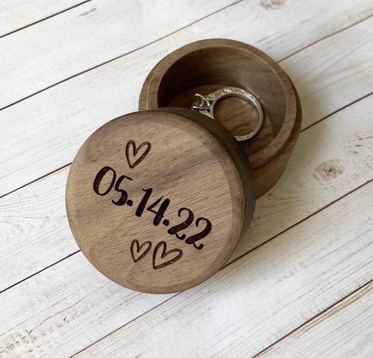 Walnut Wooden Ring Box